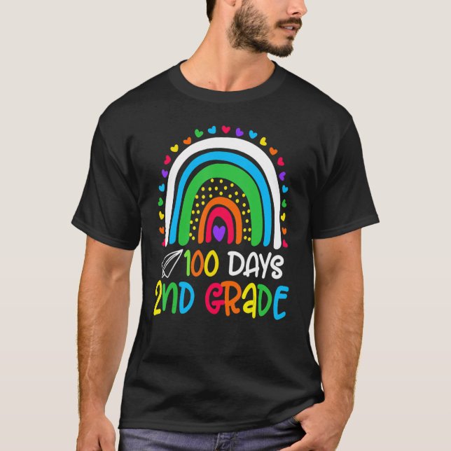 Cute 100th Day Of School 100 Days Smarter 2nd Grad T-Shirt (Vorderseite)