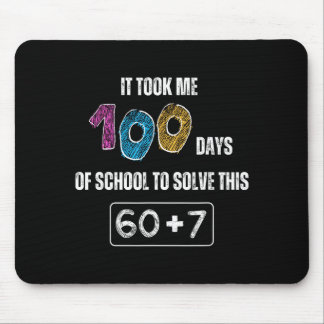 Cute 100th Day Of School Math Student Teacher Humo Mousepad