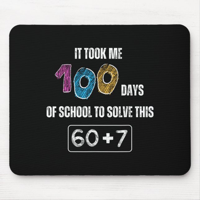 Cute 100th Day Of School Math Student Teacher Humo Mousepad (Vorne)