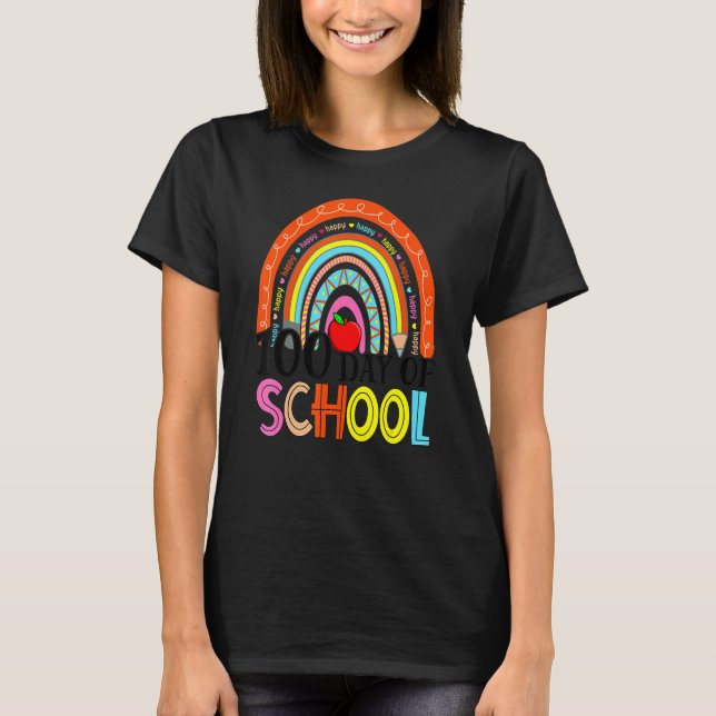 Cute 100th Day Of School Teacher 100 Days Smarter  T-Shirt (Vorderseite)