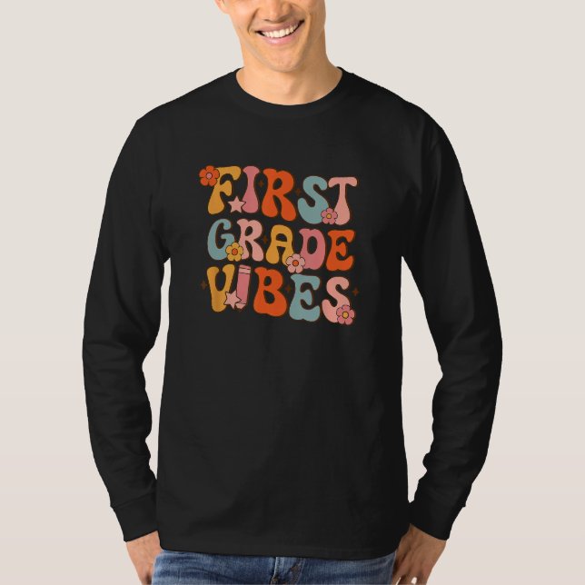 Cute 1st Grade Vibes Back To School Retro First Gr T-Shirt (Vorderseite)
