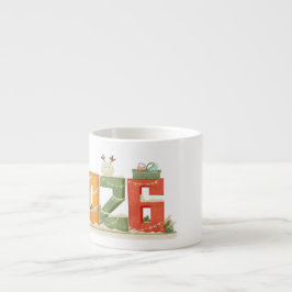 Cute 2026 New Year's Espresso Mug Espressotasse