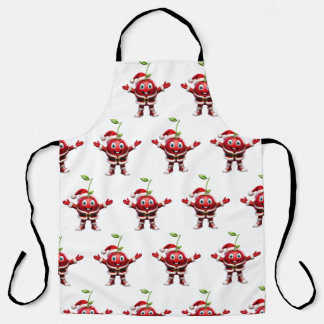 Cute 3D Christmas Cherry Fruit Pattern Apron Schürze