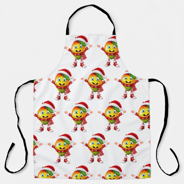 Cute 3D Christmas Mango Fruit Pattern Personalized Schürze (Vorderseite)