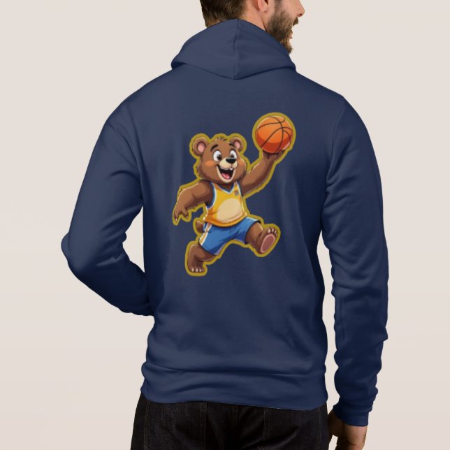 Cute 3D Teddy Bear Playing Basketball – Adorable S Hoodie (Rückseite)