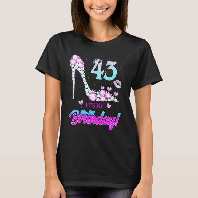 Cute 43 Years Old It's My 43rd Birthday Party T-Shirt (Vorderseite)