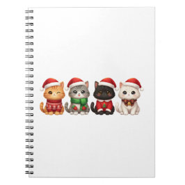 Cute 4 Christmas Cats - Holiday Cats Design Notizblock