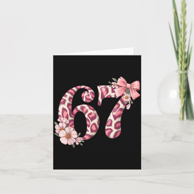 Cute 67 Meme Nk Bow Leopard Floral For Girl Women  Karte (Vorderseite)