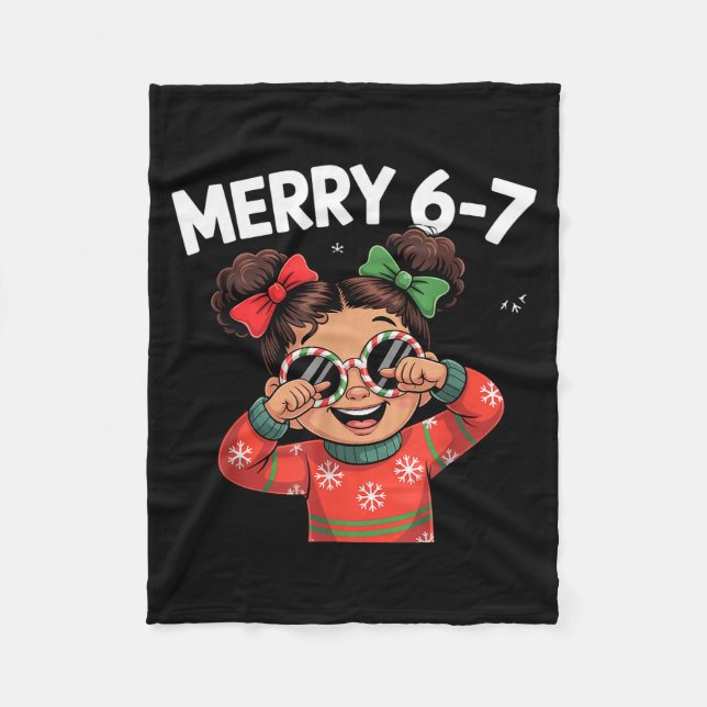 Cute 6 7 Six Seven Meme Christmas Women Men Kids  Fleecedecke (Vorderseite)