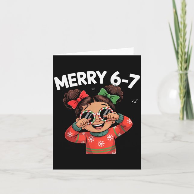 Cute 6 7 Six Seven Meme Christmas Women Men Kids  Karte (Vorderseite)