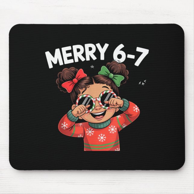 Cute 6 7 Six Seven Meme Christmas Women Men Kids  Mousepad (Vorne)