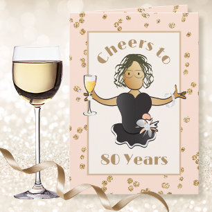Cute 80. Geburtstag Cheers to 80 Sparkle Glitter Karte