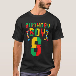 Cute 8th Birthday Tees 8 Years Old Block Building 