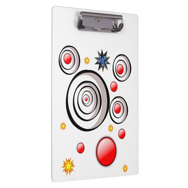 Cute Abstract Colorful Clipboard  Klemmbrett (Rechts)