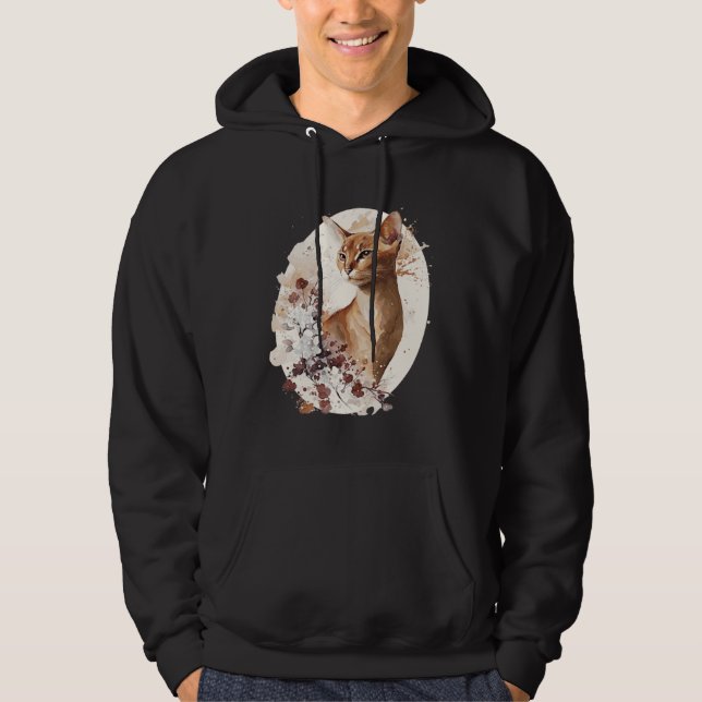 Cute Abyssinian Cat Japanese Cherry Blossom Sakura Hoodie (Vorderseite)