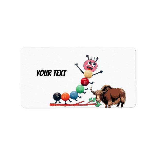 Cute & adorable brown Yak  Adressaufkleber (Vorne)