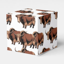 Cute & adorable brown Yak Geschenkschachtel