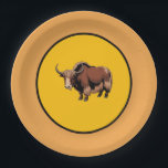 Cute & adorable brown Yak  Pappteller<br><div class="desc">Meet our adorable yak enjoying a playful moment in the tree! This charming design brings a touch of fun, nature, and personality to your space. With its sweet expression and whimsical hanging pose, the yak adds warmth and joy to your everyday items. Perfect for animal lovers, kids, or anyone who...</div>