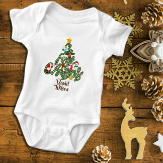 Cute Adorable My First Christmas Tree Baby Baby Strampler
