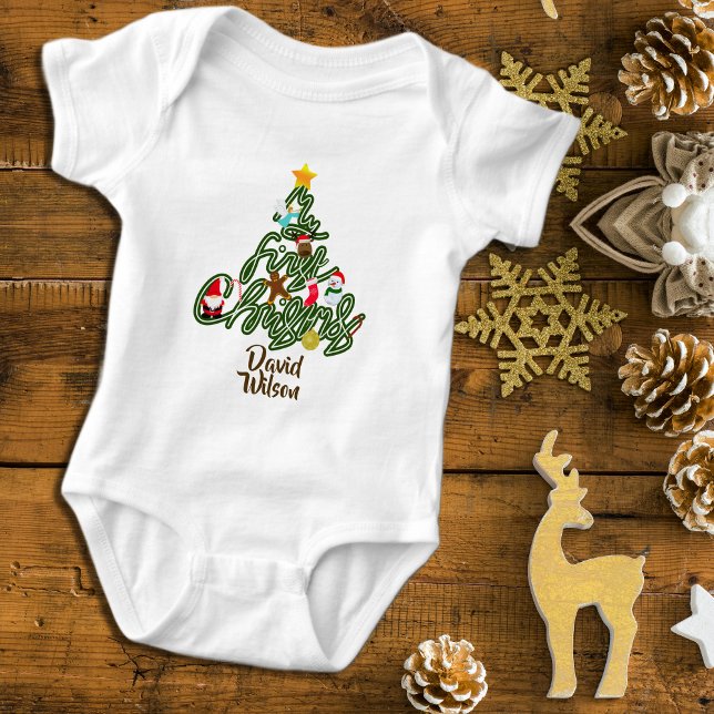 Cute Adorable My First Christmas Tree Baby Baby Strampler (Von Creator hochgeladen)