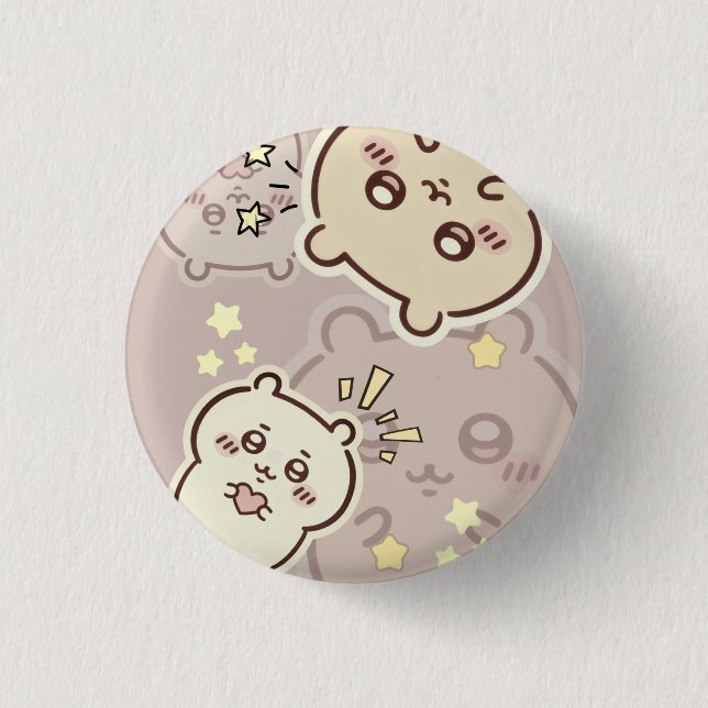 Cute Aesthetic Cream Bear Pin | Minimalist Soft  Button (Vorderseite)