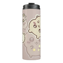 Cute Aesthetic Cream Bear Travel Mug | Minimalist 