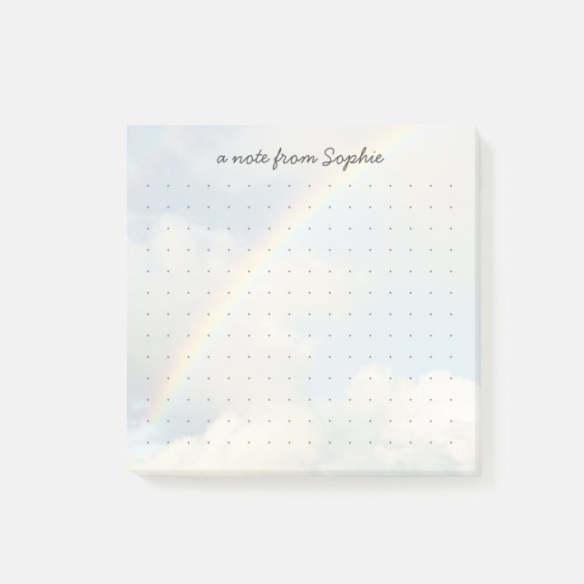 Cute aesthetic rainbow Dot Grid Personalized Name Post-it Klebezettel (Von Creator hochgeladen)