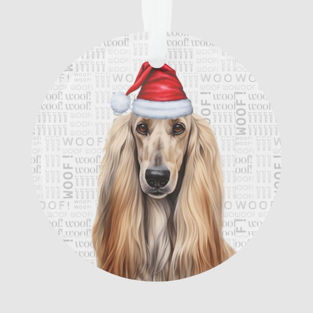 Cute Afghan Hound Dog Holiday Christmas Photo Ornament (Rückseite)