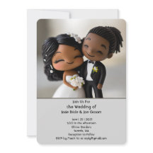 Cute afroamerikanische Hochzeitseinladung 2.0