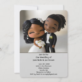 Cute afroamerikanische Hochzeitseinladung 2.0 Einladung