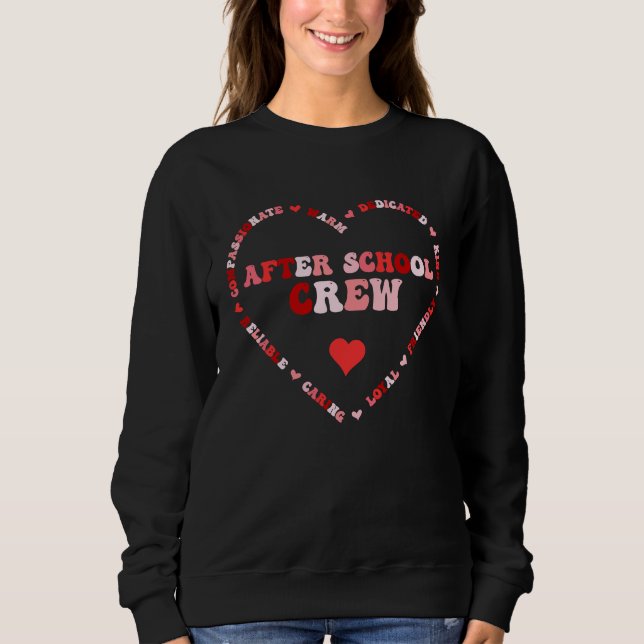Cute After School Crew Valentines Day Heart Sweatshirt (Vorderseite)