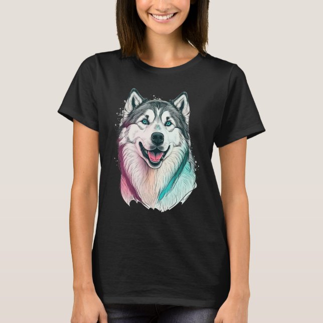 Cute Alaskan Malamute Dog on Alaskan Malamute   1 T-Shirt (Vorderseite)