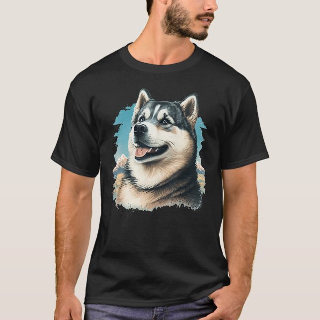 Cute Alaskan Malamute Dog on Alaskan Malamute  2 T-Shirt (Vorderseite)