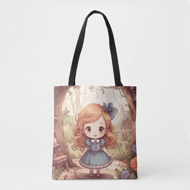 Cute Alice in Wonderland Whimsical Woodland Art (Vorderseite)