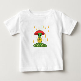 Cute Alien With Umbrella Kawaii Space Character Baby T-shirt