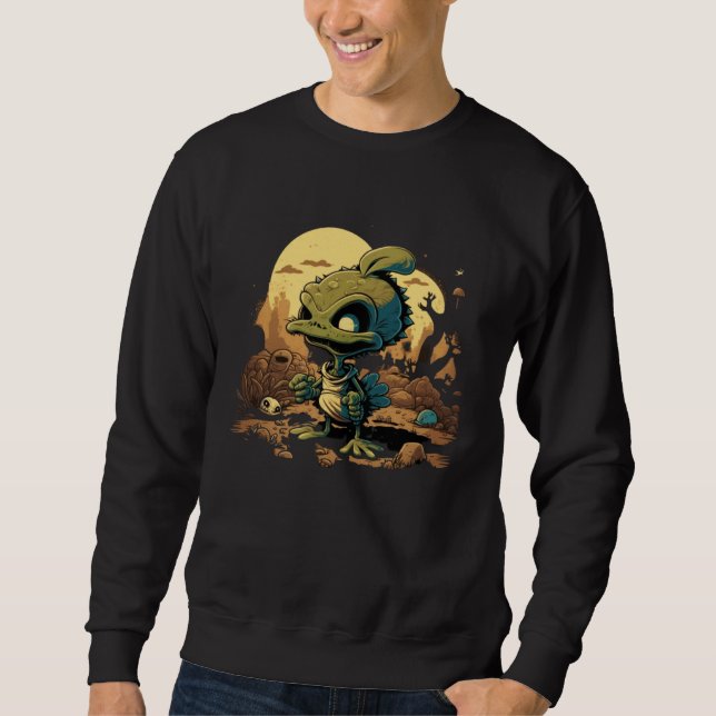 Cute Aliens Alien Headband Alien Wearing a  In Des Sweatshirt (Vorderseite)