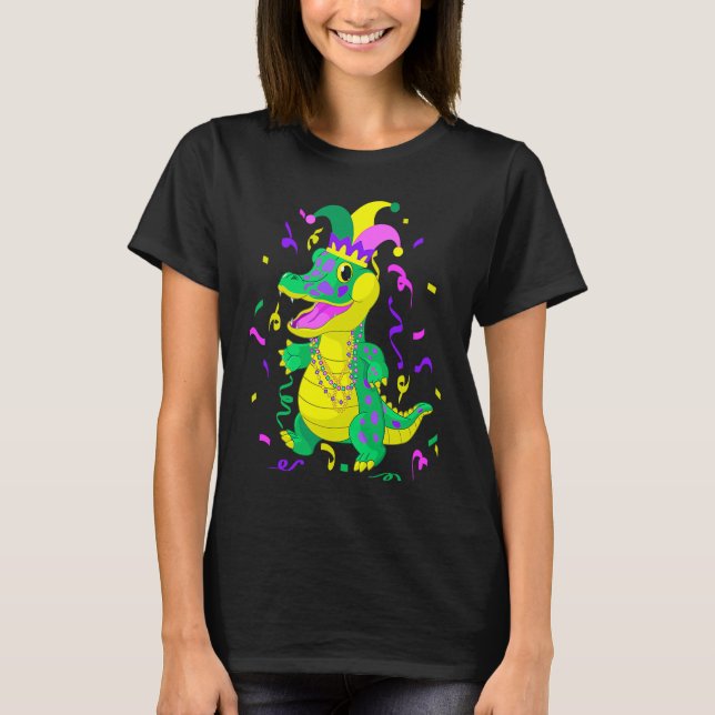 Cute Alligator Mardi Gras   Mardi Gras Alligator T-Shirt (Vorderseite)