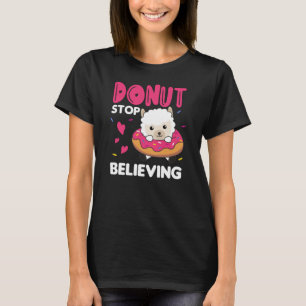 Cute Alpaca Funny Animals In Donut Pink T-Shirt