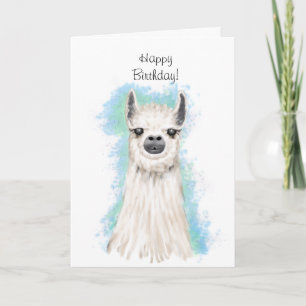 Cute Alpaca Happy Birthday Karte