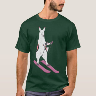Cute Alpaca Llama Skiing Ski Snowboard Sport Gift  T-Shirt
