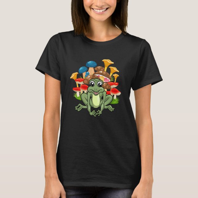 Cute Amphibian Frog Animal Fungi Nature Foraging M T-Shirt (Vorderseite)