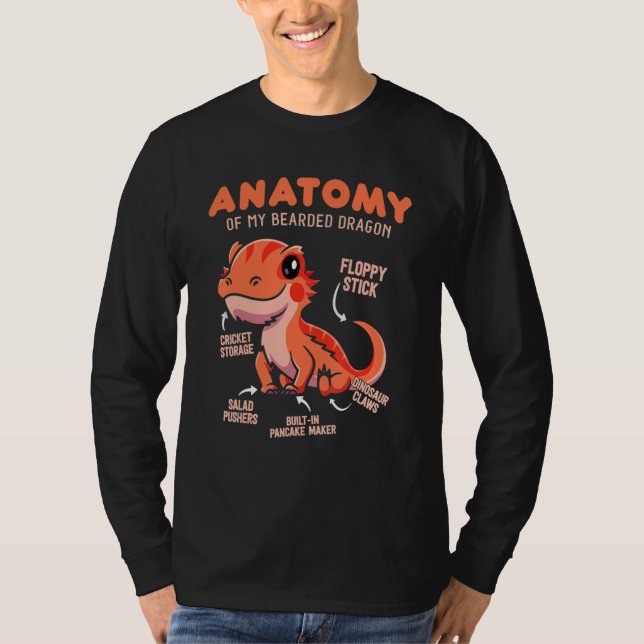 Cute Anatomy of a Bearded Dragon for Reptile T-Shirt (Vorderseite)