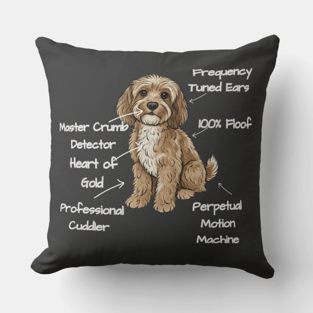 Cute Anatomy of a Cockapoo Dog Lover Gift Kissen (Vorderseite)