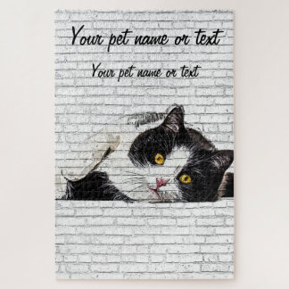Cute and Charming, Black and White Cat Puzzle