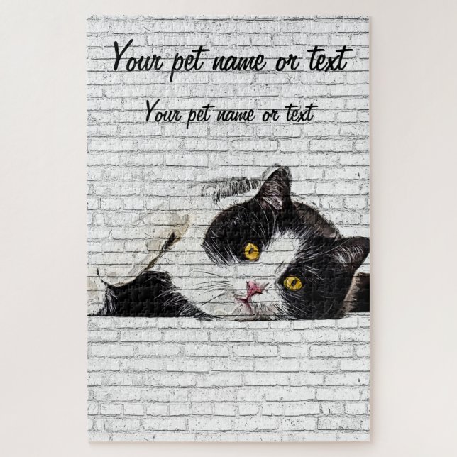 Cute and Charming, Black and White Cat Puzzle (Vertikal)