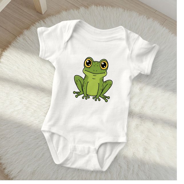 Cute and Charming Frog Baby Bodysuit  Strampler (Von Creator hochgeladen)