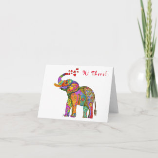 Cute and Colorful Elephant Greeting Card Karte