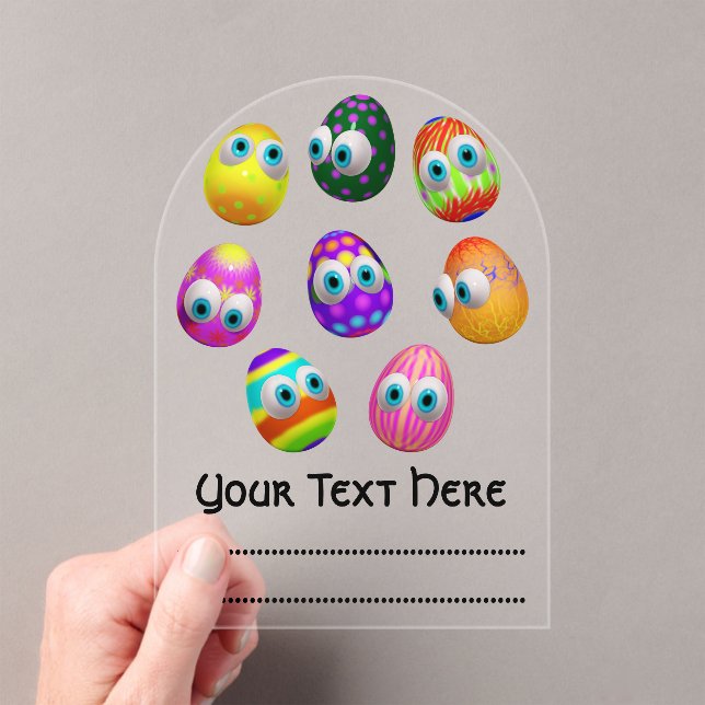Cute and Funny Easter Eggs Cartoon Acryleinladungen (Insitu (Handheld))