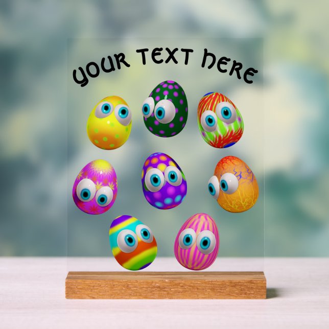 Cute and Funny Easter Eggs Cartoon Acrylschild (Neutral)