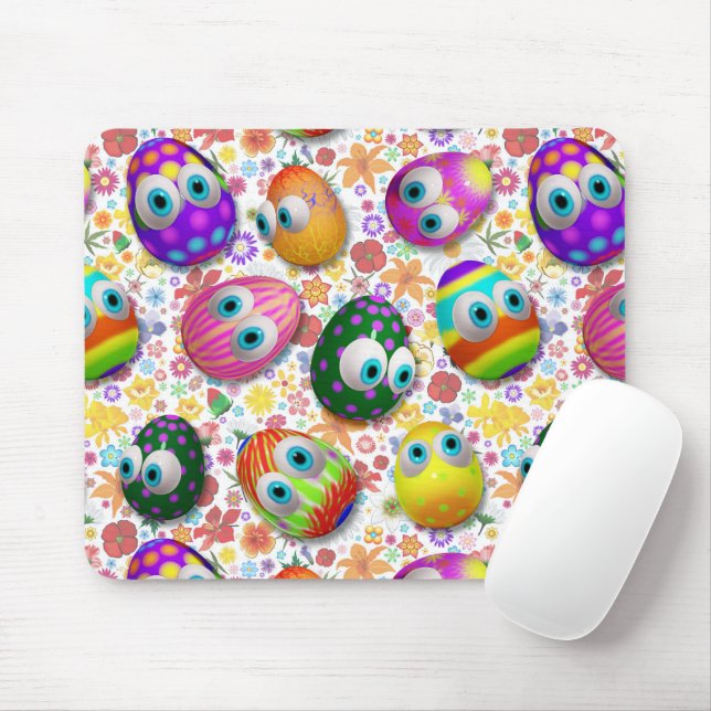 Cute and Funny Easter Eggs Cartoon Mousepad (Mit Mouse)